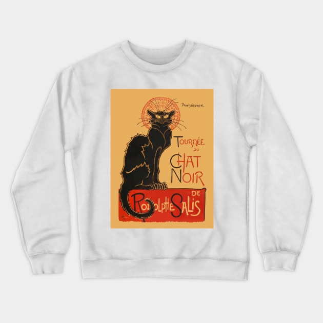 Le Chat Noir (The Black Cat) Vintage Poster Crewneck Sweatshirt by Antiquated Art